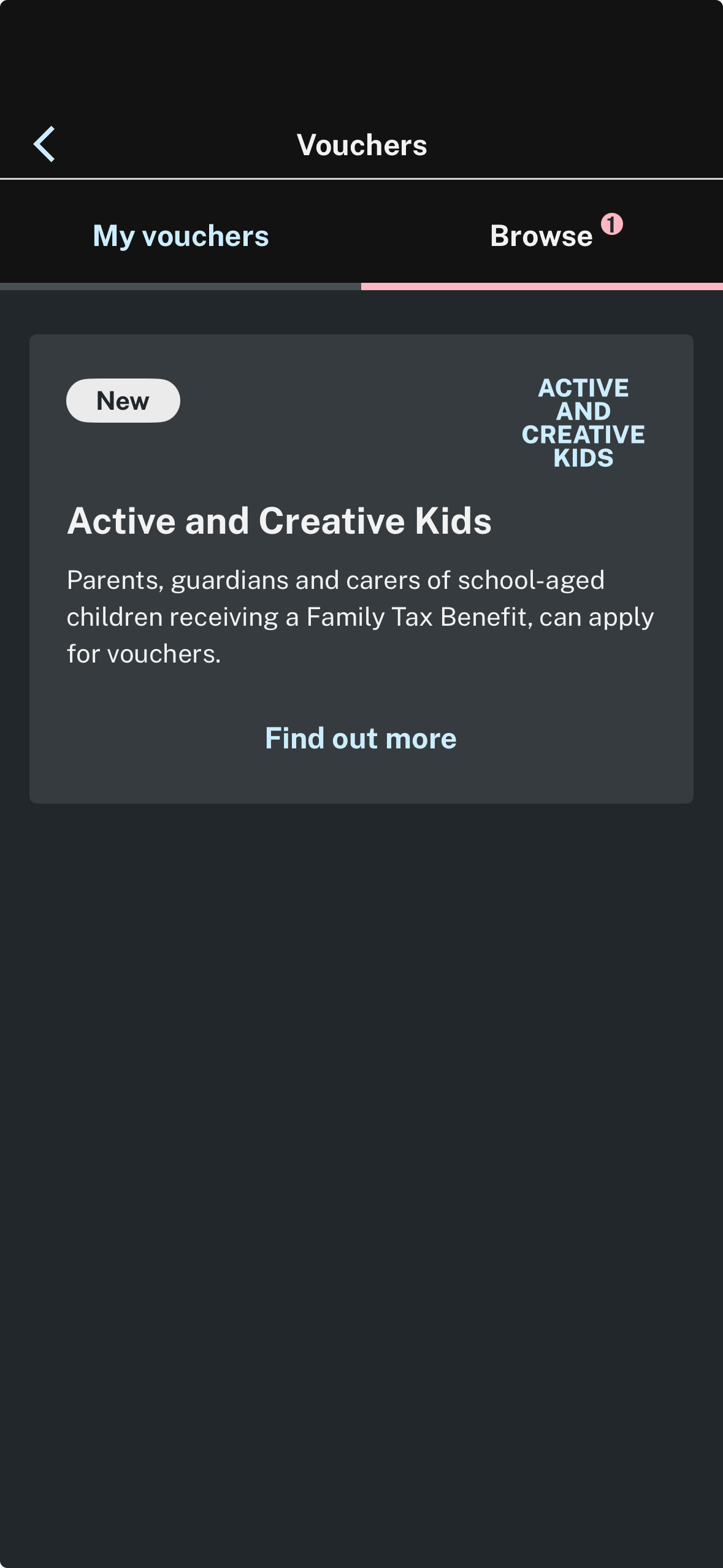 Browse vouchers
