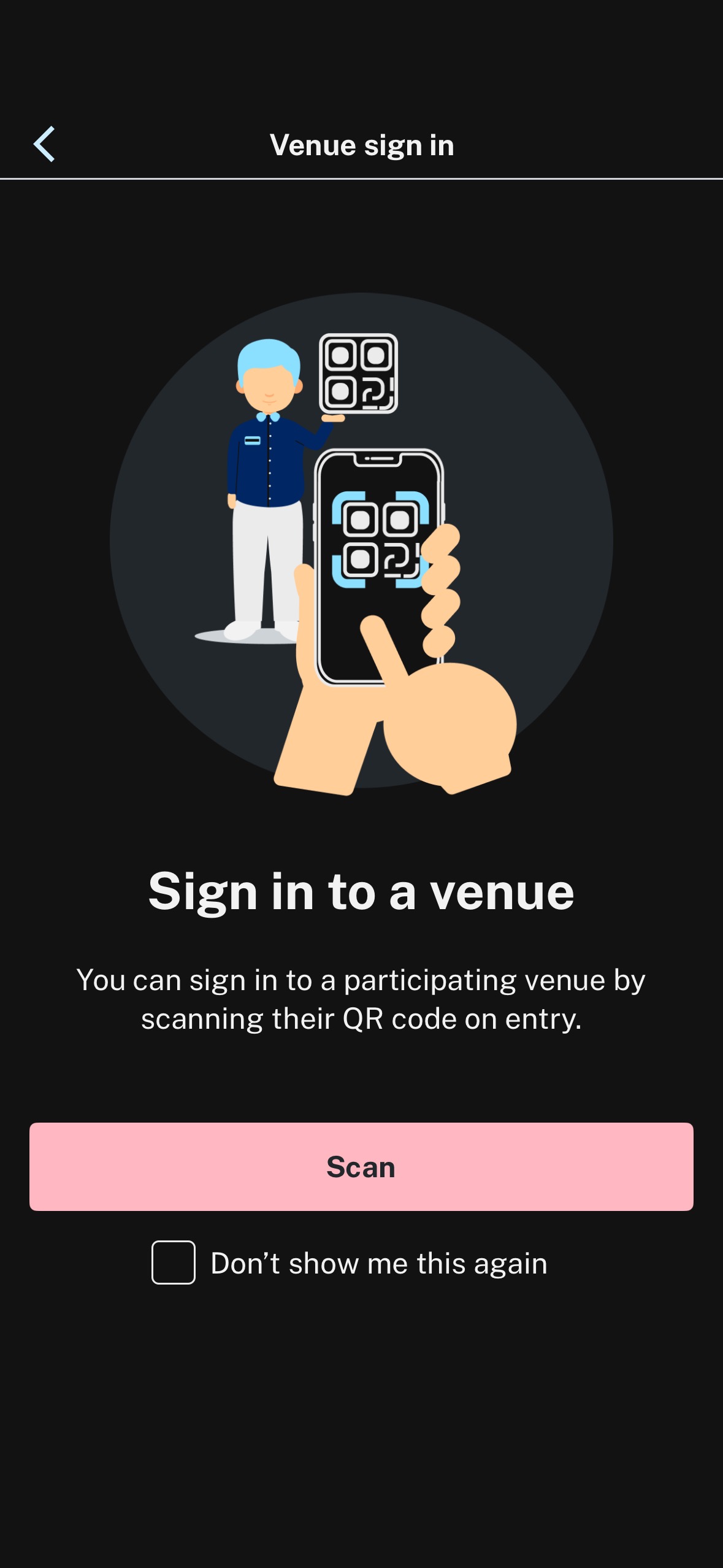 Venue sign in